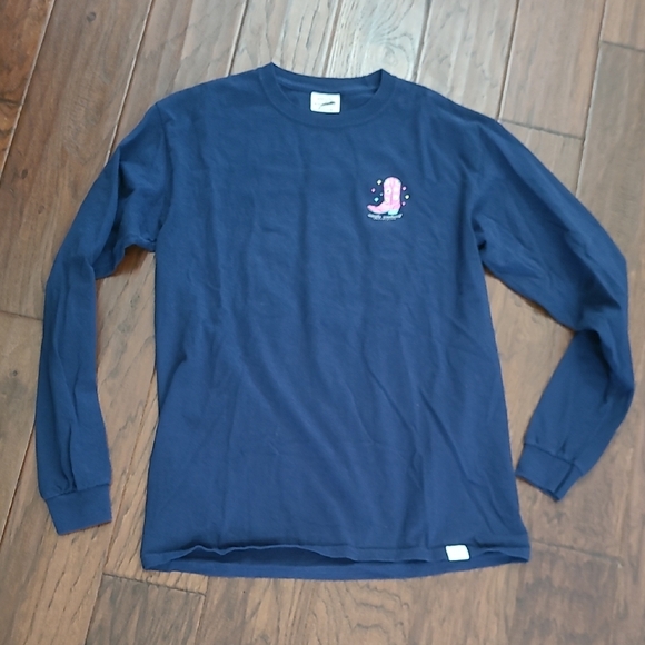 Simply Southern Navy Shirt with Pink Cowboy Boots Design size Medium - Picture 1 of 8